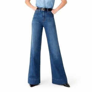 NWOT J Crew 28x32 Wide Leg Trouser 0147 Jeans Wesley Wash High Waist BM845 dark